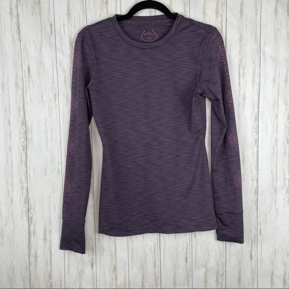 Prana purple long sleeve emblem top - Picture 3 of 8